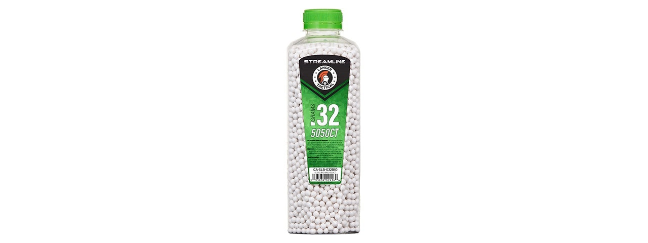 Lancer Tactical 5050 Round 0.32g Streamline Competition Grade Bio BBs (Color: White)