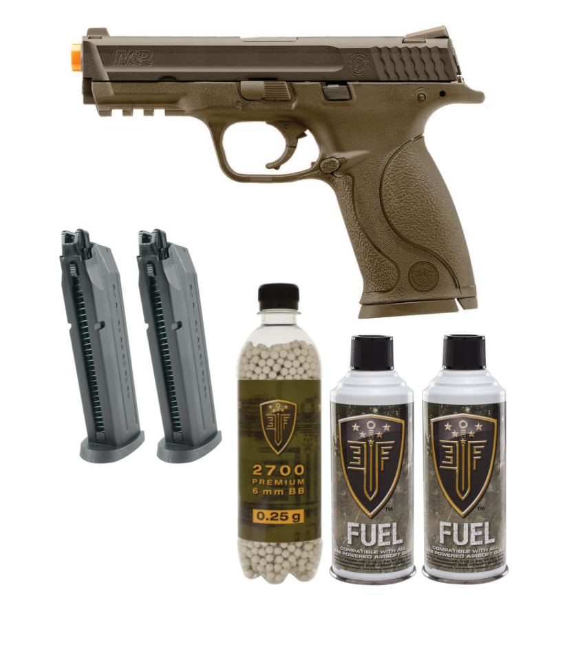 Smith & Wesson M&P9 GBB Pistol Bundle ( Multiple Colors)