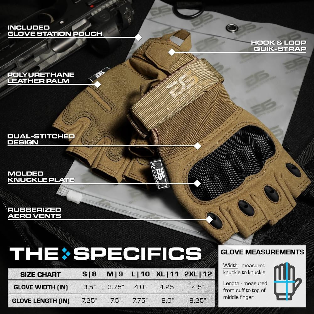 Combat Fingerless Hard Knuckle Gloves